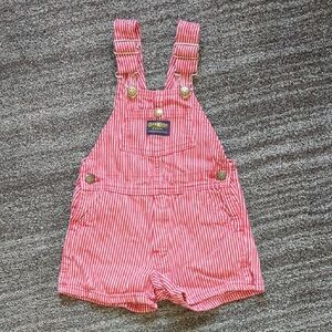 Red Railroad Stripe Oshkosh 3T Overalls